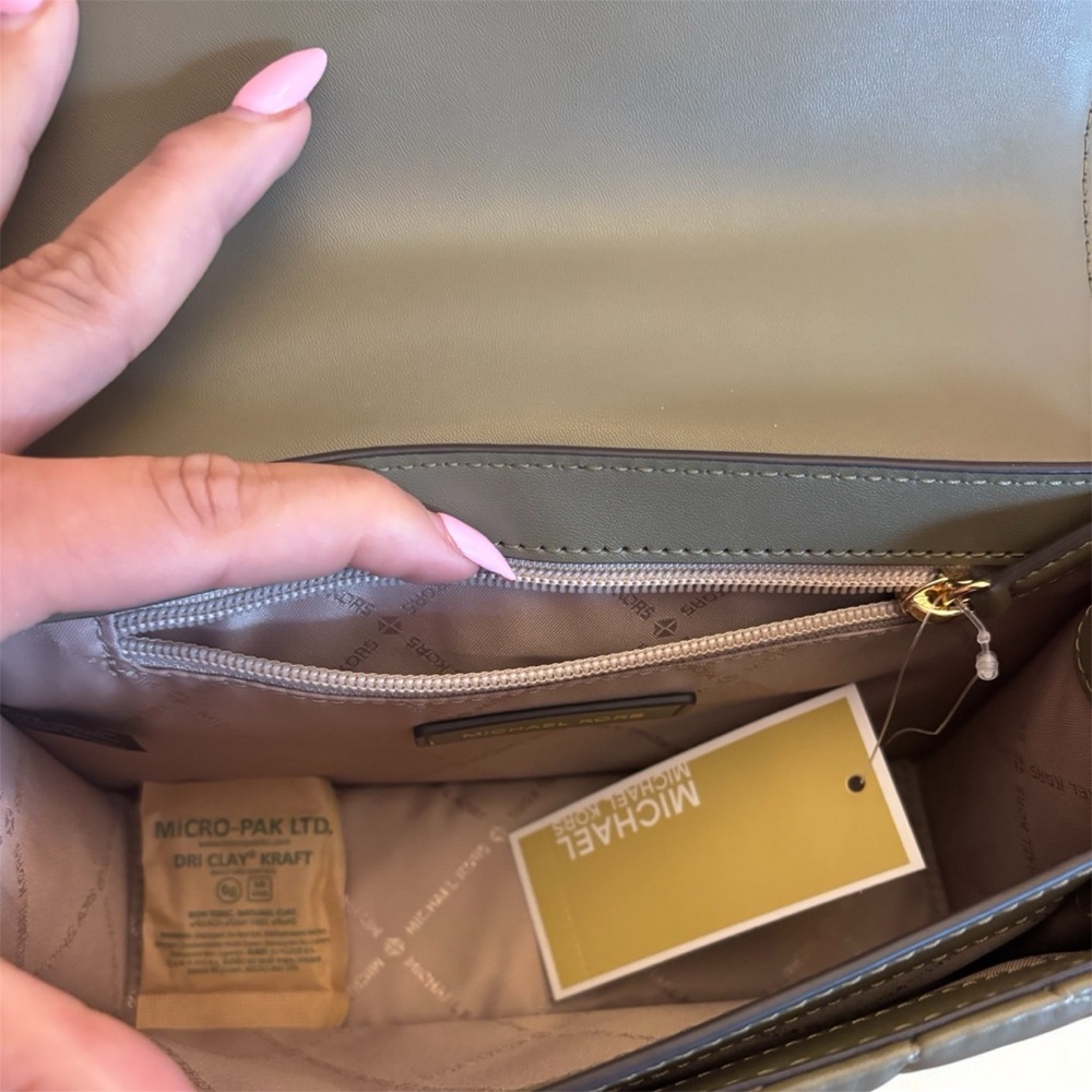 Michael Kors Olive Green Quilted Shoulder Bag - Picture 5 of 7
